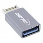 InLine USB 3.2 adapteris, iekšējais USB-E priekšpaneļa vīrišķais uz USB-A sievišķo