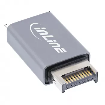 InLine USB 3.2 adapteris, iekšējais USB-E priekšpaneļa vīrišķais uz USB-A sievišķo