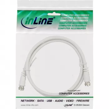 InLine SAT kabelis 2x ekranēts ultra zemi zudumi 2x F-vīriešu >75dB balts 0.5m