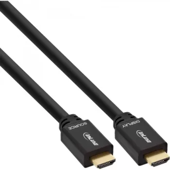 InLine aktīvs High Speed HDMI kabelis ar Ethernet, M/M, melns, zeltīti kontakti, 30m