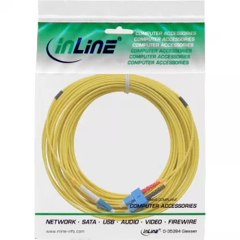 InLine Fiber optiskais dupleksais kabelis, LC/SC, 9/125µm, OS2, 10m
