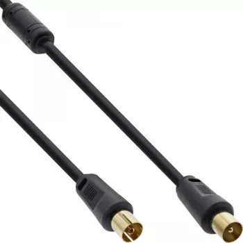 InLine Antenas kabelis 2x ekranēts >85dB melns 20m