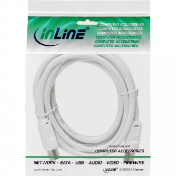 InLine Antenas kabelis 2x ekranēts ultra zemi zudumi >75dB balts 10m