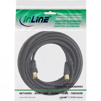 InLine Antenas kabelis 2x ekranēts >85dB melns 2m