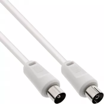 InLine antennas kabelis 2x ekranēts ultra zems zudums >75dB balts 1m