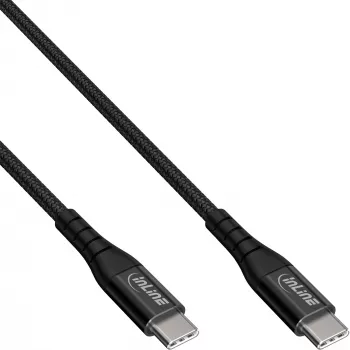 InLine USB 2.0 kabelis, USB-C vīriešu/vīriešu 100W ātrās uzlādes kabelis, 1m