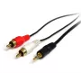 StarTech.com 3 pēdu stereo audio kabelis – 3,5 mm vīrišķais uz 2x RCA vīrišķo