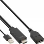 InLine HDMI vīriešu uz DisplayPort sieviešu pārveidotājkabelis, 4K, melns/zelta, 0,3 m