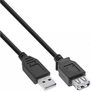 USB 2.0 pagarinātājkabelis Type A vīriešu/sieviešu InLine 34603B melns 3m