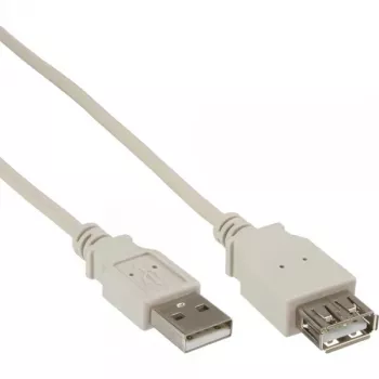 USB 2.0 pagarinātājkabelis A tipa tēviņš/mātīte InLine 34633 bēšs 0.3m
