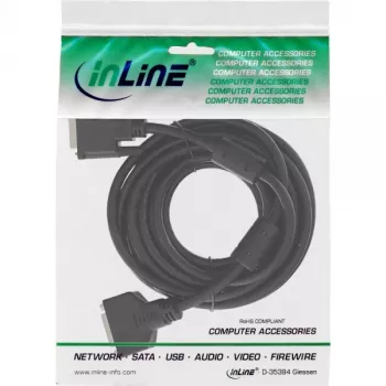 InLine DVI-D kabelis 24+1 vīriešu/sieviešu, Dual Link, 2 ferīta serdeņi, 5m