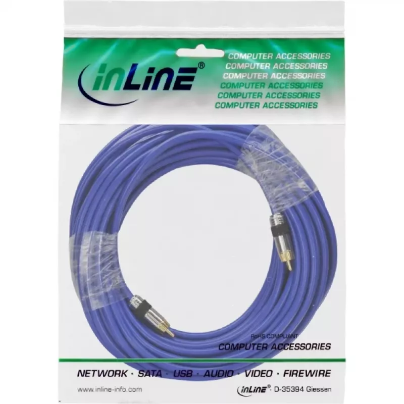 InLine Premium RCA Audio kabelis 1x RCA vīriešu/vīriešu zeltīts 15m