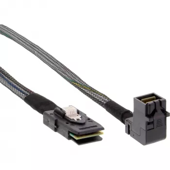 InLine Mini SAS HD kabelis SFF-8643 leņķa uz SFF-8087 ar sānu joslu 0.5m