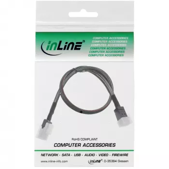 InLine Mini SAS HD kabelis SFF-8643 uz SFF-8087 ar sānu joslu 0.5m