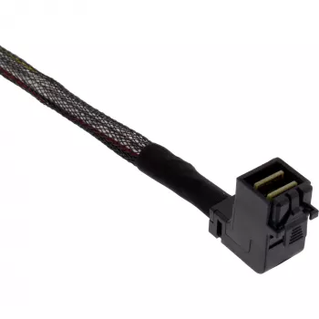 InLine Mini SAS HD kabelis, SFF-8643 leņķis uz 4x SFF-8482 + barošana, 1m