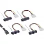 InLine Mini SAS HD kabelis SFF-8643 uz 4x SFF-8482 + strāva 1m