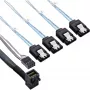 InLine Mini SAS HD kabelis SFF-8643 leņķveida uz 4x SATA + Sideband 1m
