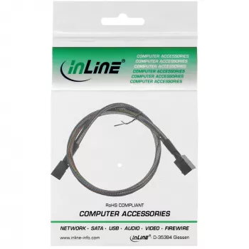 InLine Mini SAS HD kabelis SFF-8643 uz SFF-8643 ar sānu joslu 0,5m