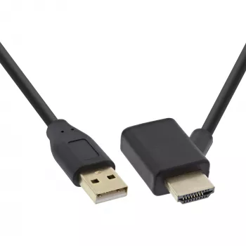 InLine HDMI adapteris M / F ar USB-A strāvas injektoru 0.5m