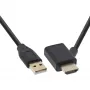 InLine HDMI adapteris M / F ar USB-A strāvas injektoru 0.5m