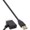 InLine HDMI adapteris M / F ar USB-A strāvas injektoru 0.5m