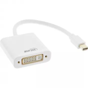 InLine Mini DisplayPort vīrišķais / DVI-D 24+1 Sievišķais Adapteris balts, 0.15m