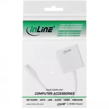 InLine Mini DisplayPort vīrišķais / DVI-D 24+1 Sievišķais Adapteris balts, 0.15m