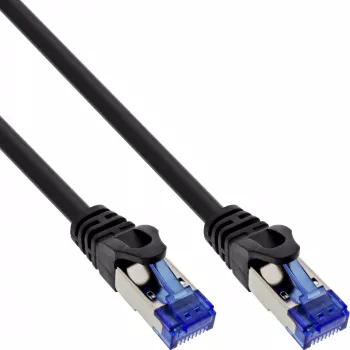 InLine bruņotais patch kabelis U/FTP Cat.6A RJ-45 30m melns