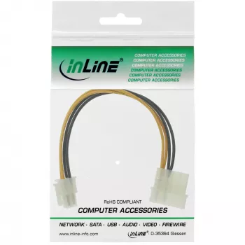 InLine Barošanas Kabeļa Adapteris 5.25 collu / 4pin 12V 0.20m