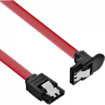 InLine SATA 6Gb/s kabelis ar leņķa savienotājiem 0,75m sarkans
