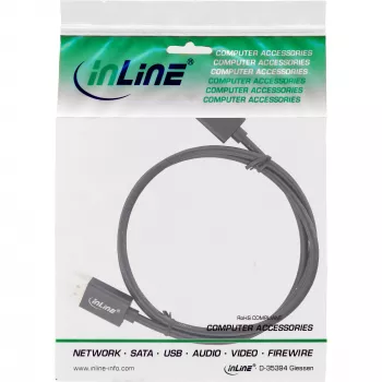 InLine DisplayPort 1.4 kabelis Slim, 8K4K, melns, apzeltīti kontakti, 1m