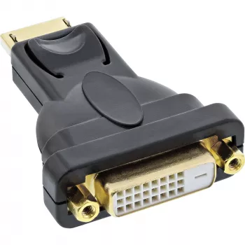 InLine DisplayPort adapteris (DisplayPort vīrišķais uz DVI-D 24+1 sievišķais) melns
