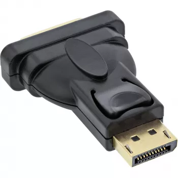 InLine DisplayPort adapteris (DisplayPort vīrišķais uz DVI-D 24+1 sievišķais) melns