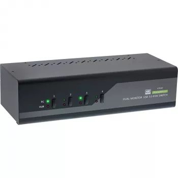 KVM slēdzis InLine 63654I 4-portu divu monitoru DP 1.2 4K USB 3.0 Audio