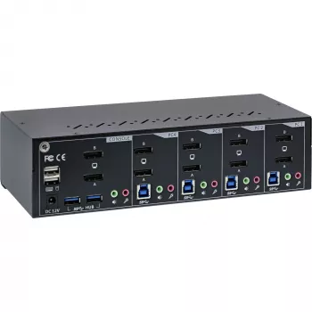 KVM slēdzis InLine 63654I 4-portu divu monitoru DP 1.2 4K USB 3.0 Audio