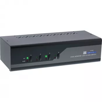 KVM Desktop Slēdzis InLine 62644I 4-portu Divu Monitoru DP+HDMI 4K USB 3.0 Audio