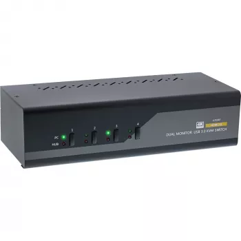 InLine KVM Desktop Switch 62654I 4-portu Dual Monitor HDMI 4K USB 3.0 Audio