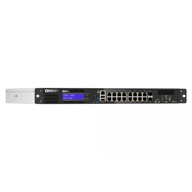 QNAP QGD-1600 Pārvaldāms Gigabit Ethernet (10/100/1000) slēdzis, 1U, melns, pelēks