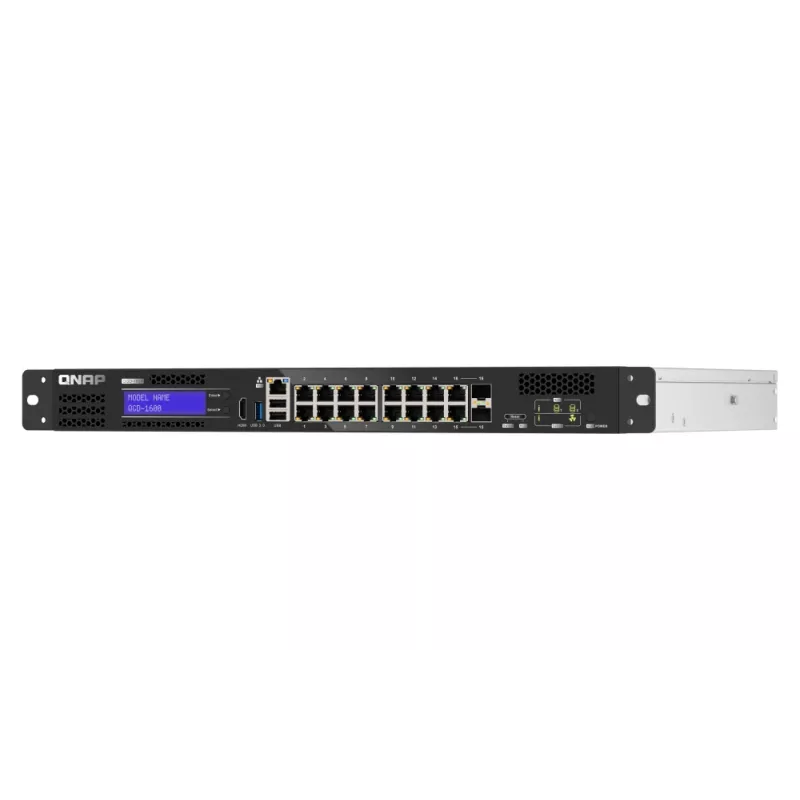 QNAP QGD-1600 Pārvaldāms Gigabit Ethernet (10/100/1000) slēdzis, 1U, melns, pelēks