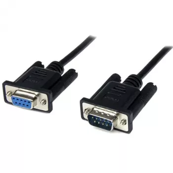 StarTech.com 1m Melns DB9 RS232 Seriālais Null Modema Kabelis Sievišķais/Vīrišķais
