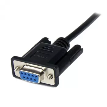 StarTech.com 1m Melns DB9 RS232 Seriālais Null Modema Kabelis Sievišķais/Vīrišķais