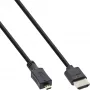 InLine High Speed HDMI kabelis ar Ethernet, AM/DM, super plāns melns/zelta, 0.3m