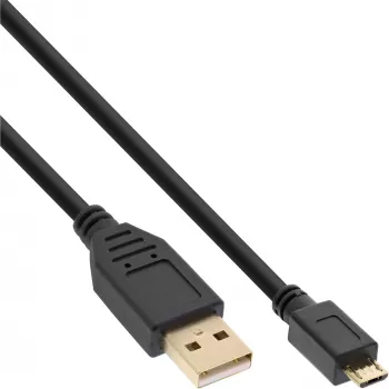 InLine Micro USB 2.0 kabelis USB A vīrišķais / Micro-B vīrišķais, melns, 0,3 m