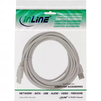 USB 2.0 kabelis A tipa vīriešu/vīriešu bēšs 0,3m InLine 34303H