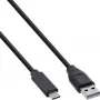 InLine USB 2.0 kabelis, USB-C vīriešu / USB-A vīriešu, melns, 0.3m