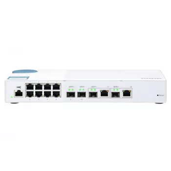 QNAP QSW-M408-2C tīkla slēdzis, pārvaldāms L2, 10G Ethernet (100/1000/10000), balts