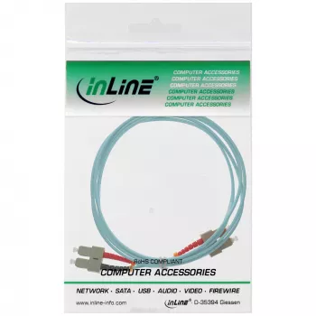 InLine optiskā šķiedras dupleksā kabelis SC/SC 1m OM3 50/125µm 83501O