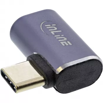 InLine USB4 Adapteris, USB-C vīrišķais/mātīšu, labais/kreisais leņķa, alumīnijs, pelēks
