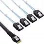 InLine Slim SAS kabelis, SFF-8654 uz 4x SATA 7-pin, 12Gb/s, 1m