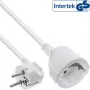 InLine pagarinātājs ar leņķa kontaktdakšu, balts, 1m, H05VV-F3G1.5mm²